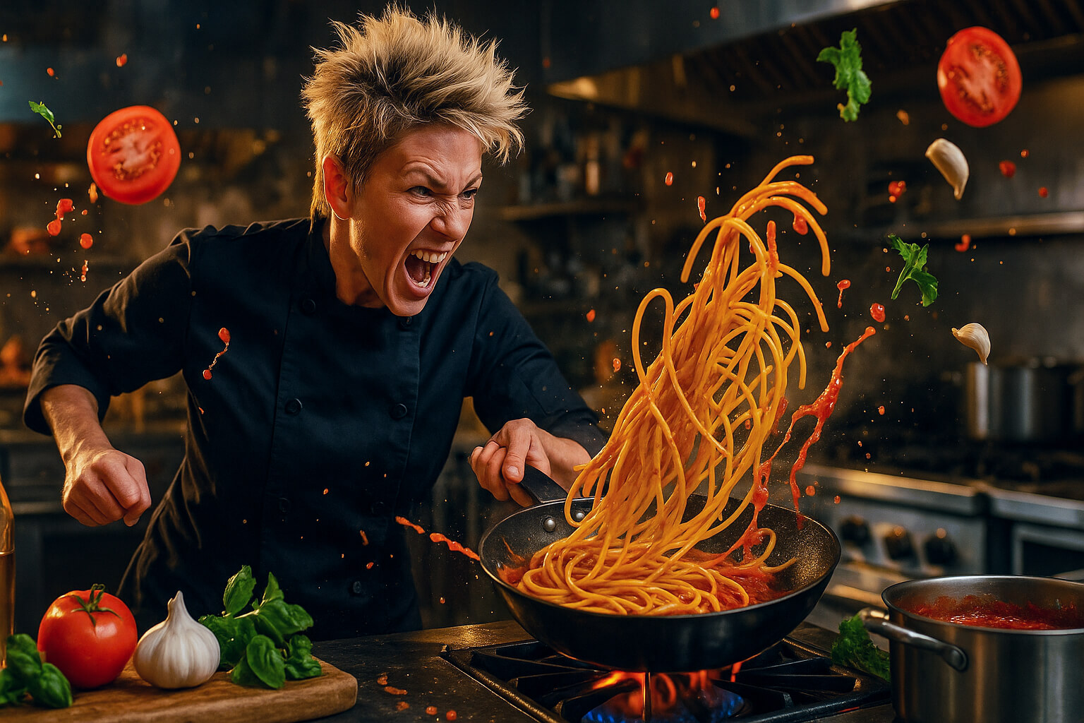Peinado característico y sonrisa de Anne Burrell