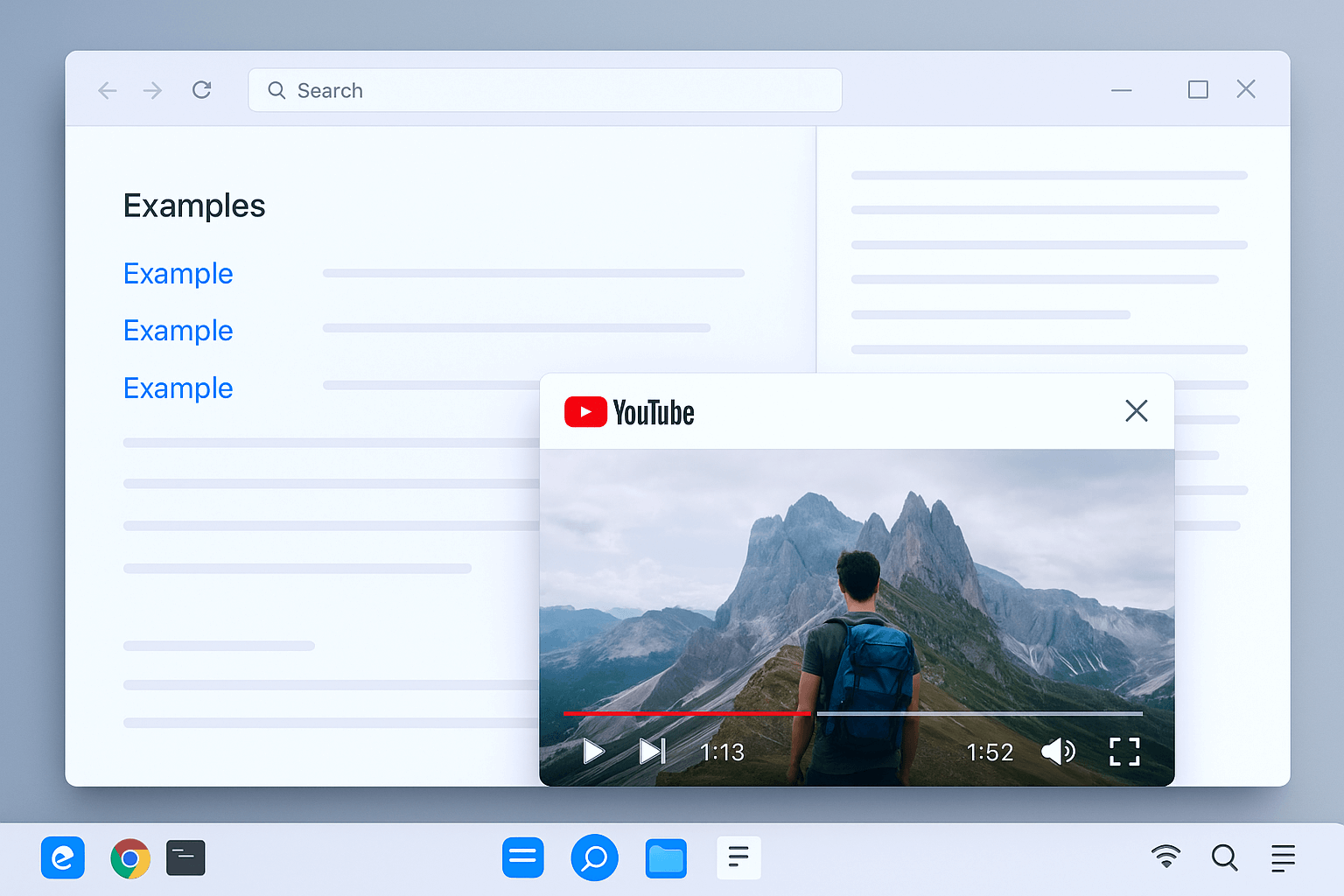 Mini Oynatıcı Özelliği Yüzen video penceresi gösteren YouTube mini oynatıcı gösterimi