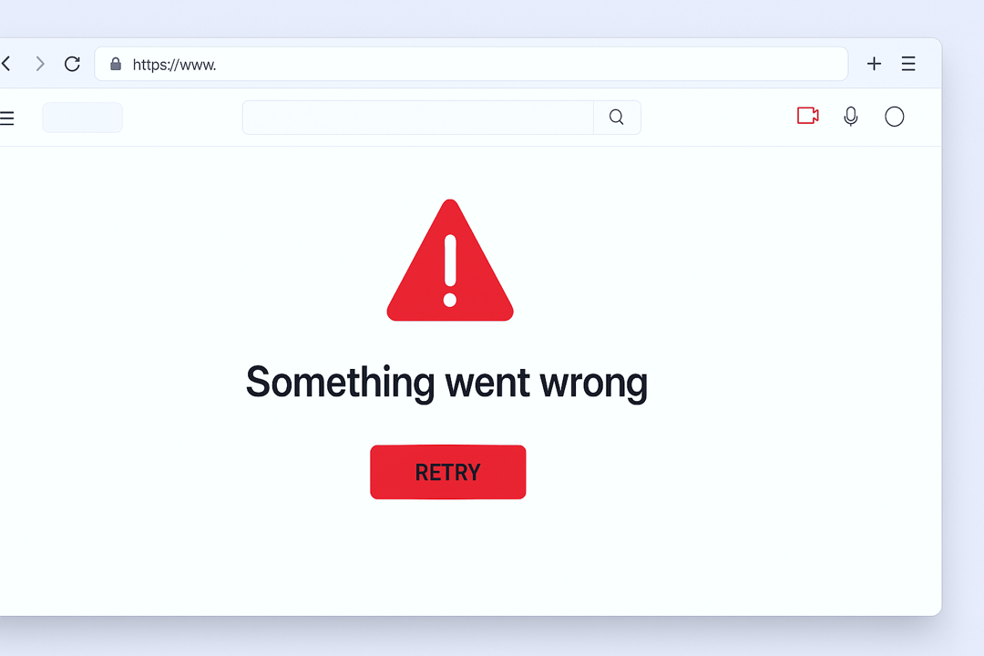 YouTube error page example