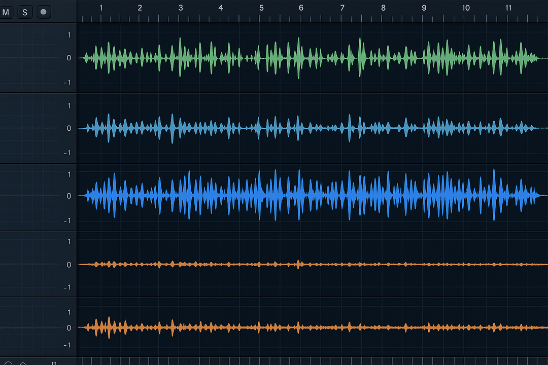 Audio waveform comparison experiment showing different conversion tools